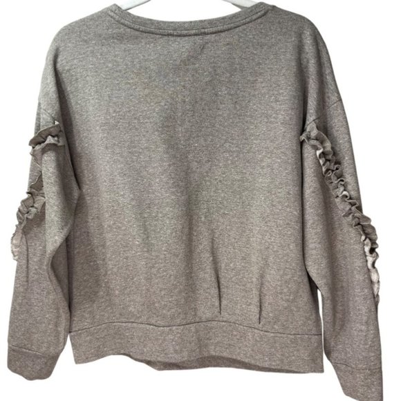 VINTAGE AMERICA BLUES Ruffles Cropped Embroidered Beaded Marled Top M - Picture 6 of 11